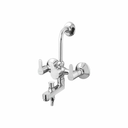 Wall Mixer Three in One with L- Bend for Overhead Shower Chrome